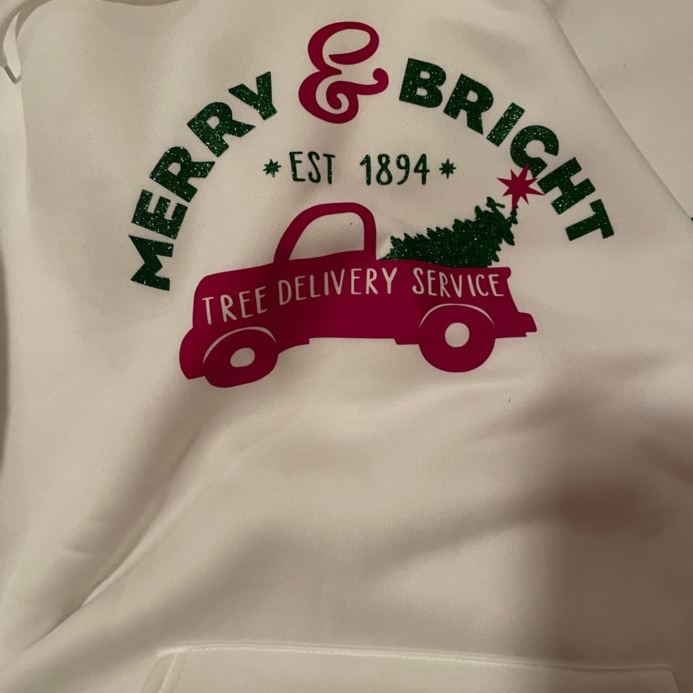 Merry and Bright hoodie handmade - Picture 2 of 3